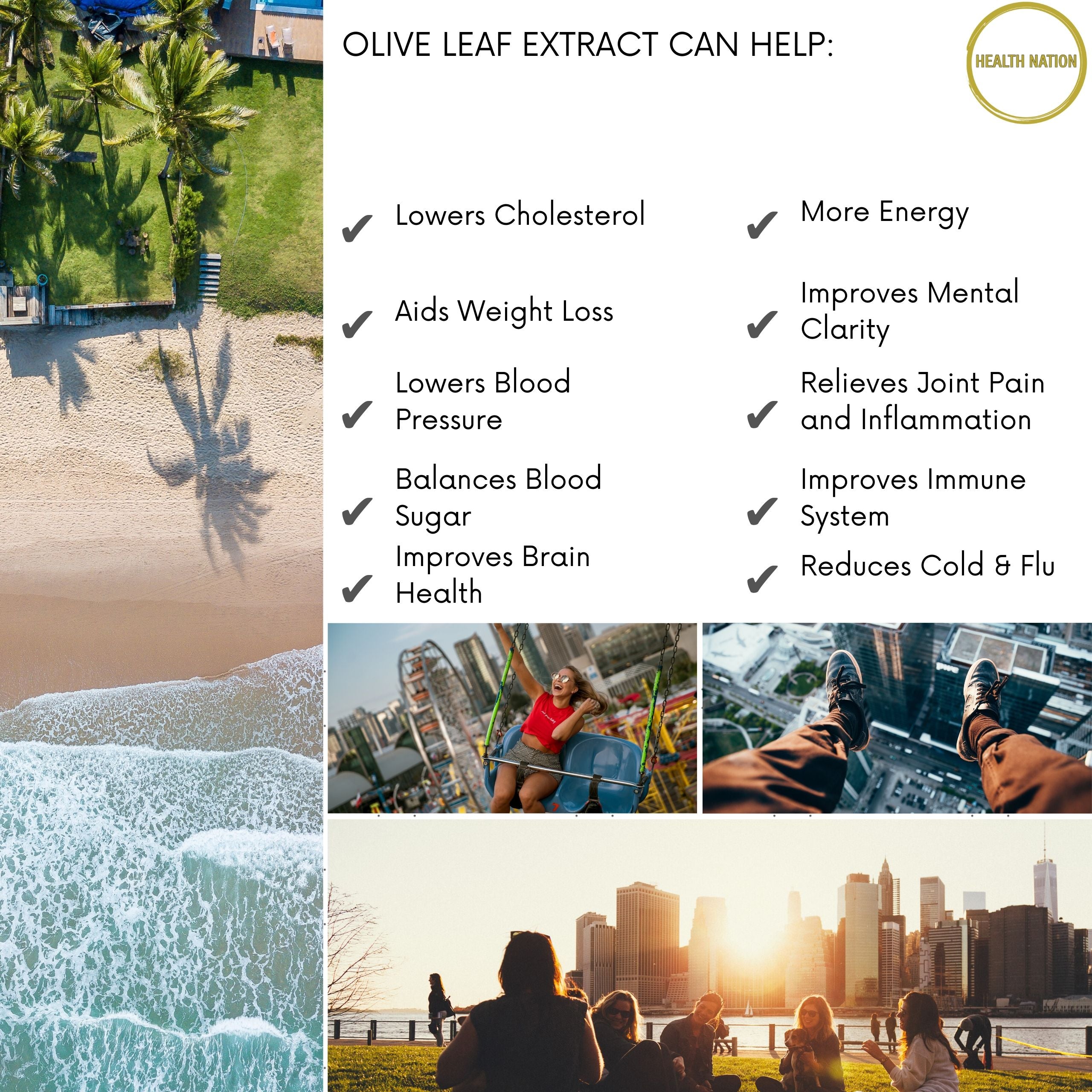 Olive Leaf Extract | Helps with Mental Clarity, Energy, Cold/Flu, Joint Pain, Weight Loss and Balances Blood Sugar | Made in UK | 6750mg 60 Capsules - Health Nation