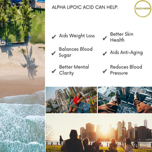 Alpha Lipoic Acid | Helps with Vibrant Skin, Anti Ageing and Weight Loss | Made in UK | 300mg 120 Capsules - Health Nation