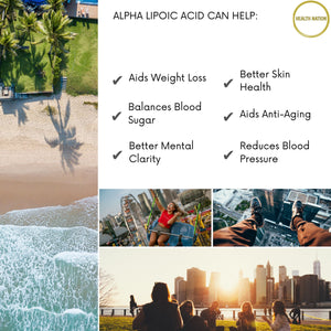 Alpha Lipoic Acid | Helps with Vibrant Skin, Anti Ageing and Weight Loss | Made in UK | 300mg 120 Capsules - Health Nation