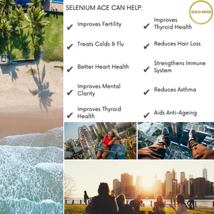 Selenium ACE | Helps with Fertility, Hair, Cold/Flu, Anti-Ageing and Mental Clarity | Made in UK | 365 Tablets - Health Nation