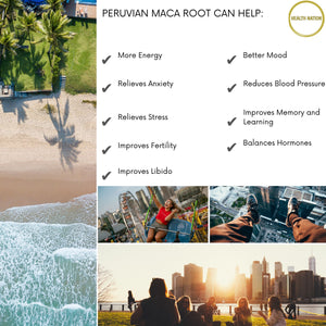 Peruvian Maca Root | Helps with Anxiety, Stress, Fertility, Sexual Health, Balances Hormones, Mood and Energy | Made in UK | 2500mg 120 Capsules - Health Nation