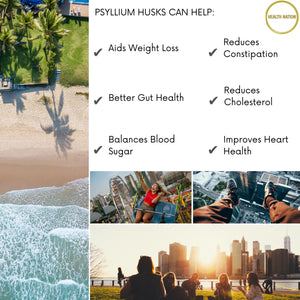Psyllium Husks | Helps with Weight Loss, Gut/Digestion and Balances Blood Sugar | Made in UK | 750mg 90 Capsules - Health Nation