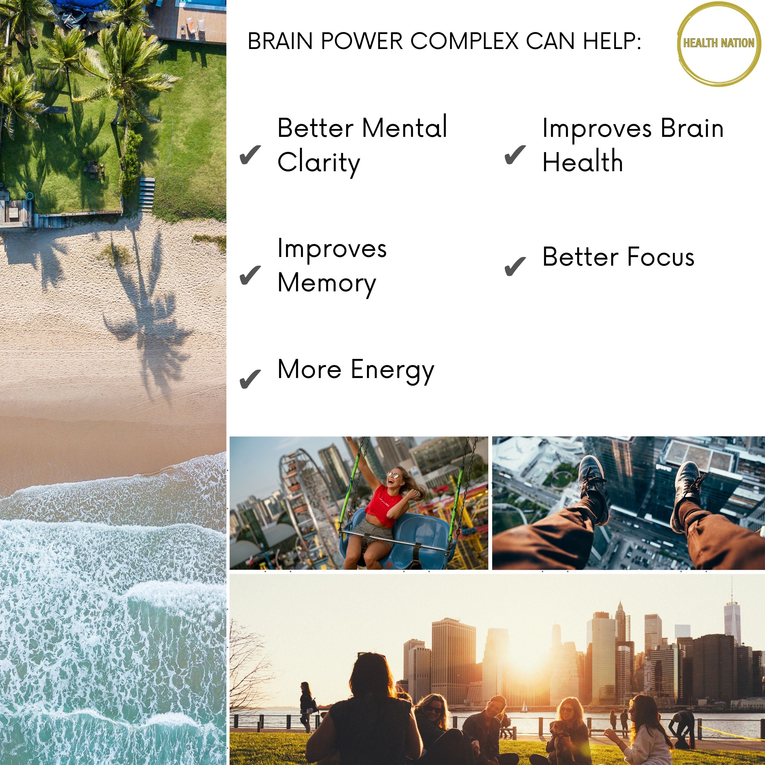 Brain Power Complex | Helps with Mental Clarity and Cognitive Function | Made in UK | 90 Capsules - Health Nation