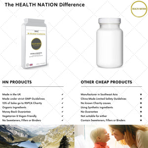 NAC N-Acetyl-Cysteine | Helps with Fertility, Anti-Ageing, Balances Blood Sugar, Detox and Mental Clarity | Made in UK | 600mg 120 Capsules - Health Nation