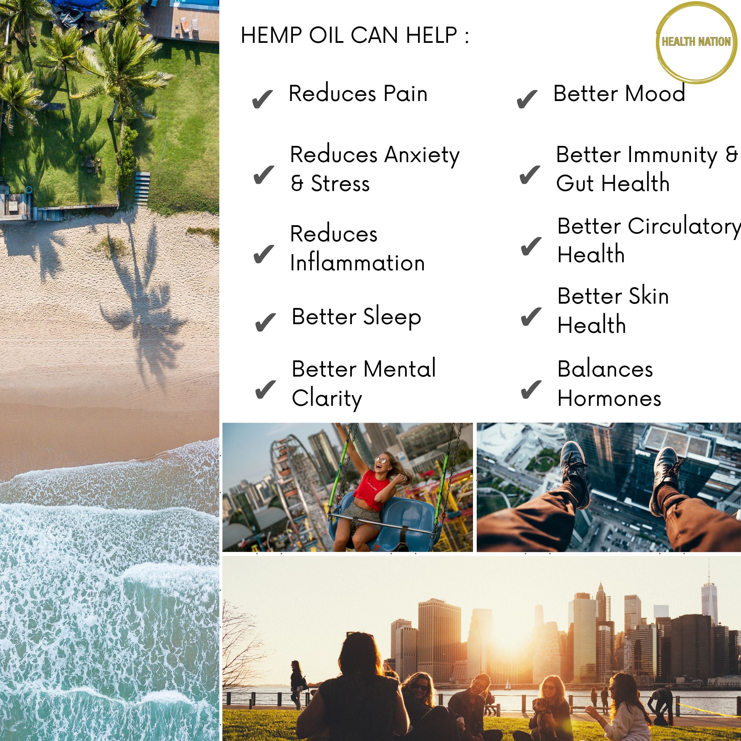 Hemp Oil Drops 5% | Full Spectrum Raw Extract | Helps with Pain, Anxiety, Stress and Mood | EU Organic Grown | Made in UK | Tested by a UK 3rd Party Lab to prove Purity and Potency - Health Nation