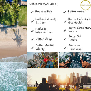 Hemp Oil Drops 5% | Full Spectrum Raw Extract | Helps with Pain, Anxiety, Stress and Mood | EU Organic Grown | Made in UK | Tested by a UK 3rd Party Lab to prove Purity and Potency - Health Nation