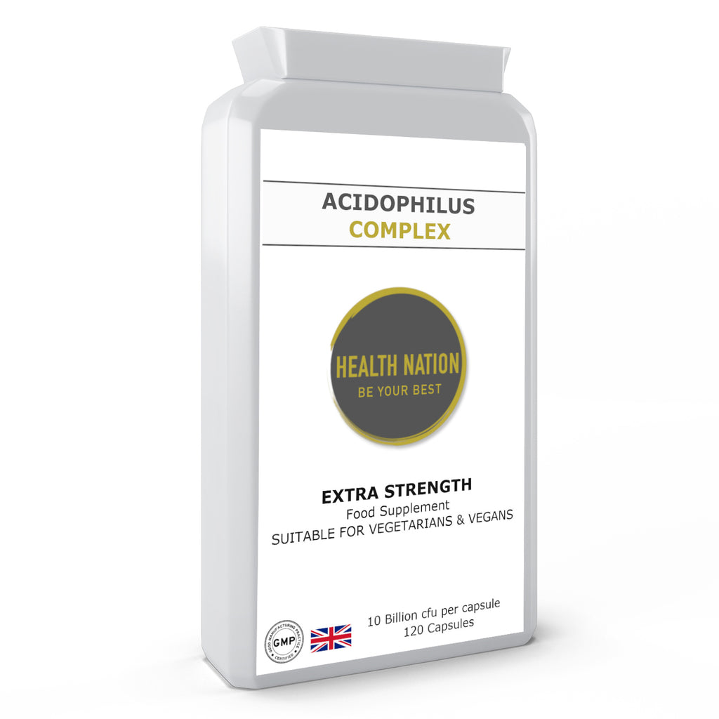 Acidophilus Probiotic Complex | Extra Strength | Helps with Vibrant Skin, Mood, Anti-aging, Anxiety, Gut/Digestion and Weight Loss | Made in UK 120 Capsules