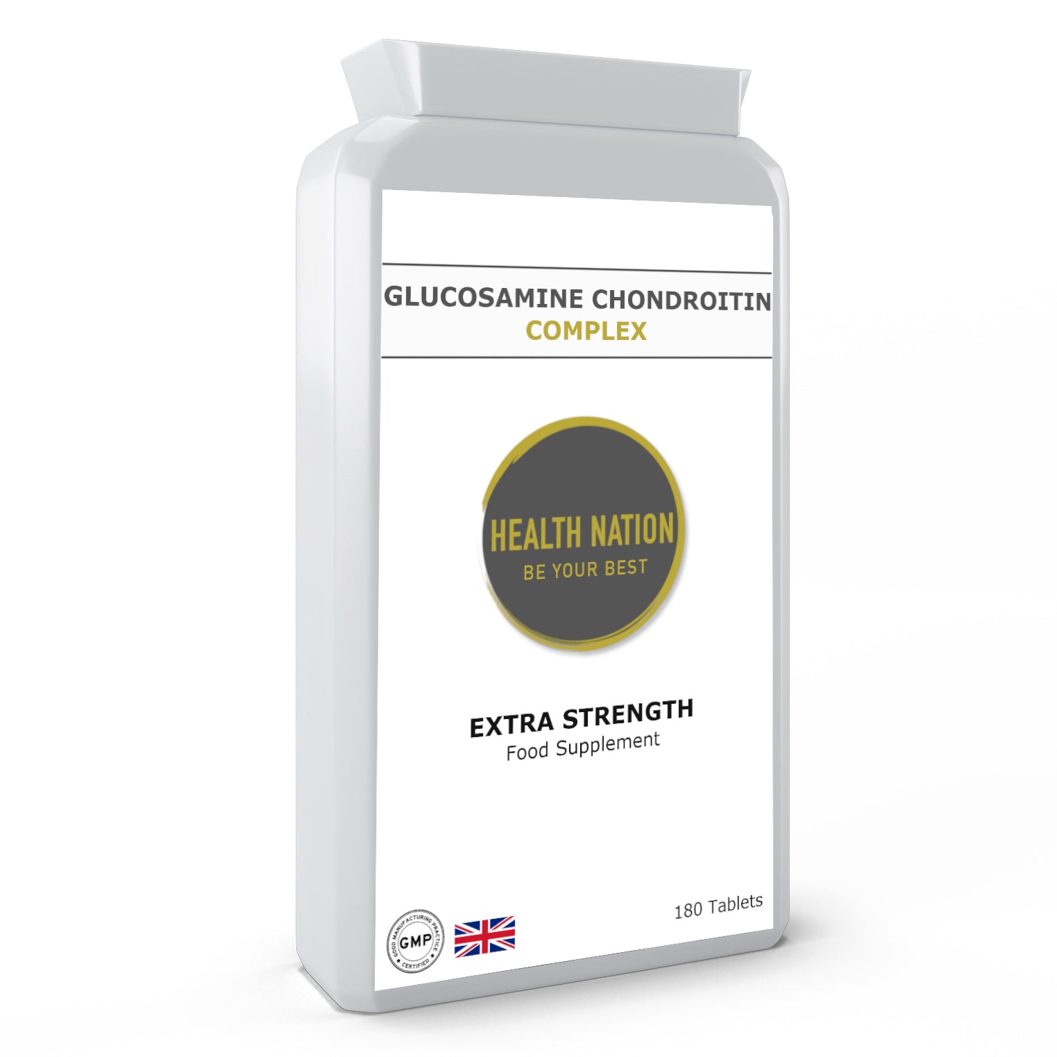 Glucosamine Chondroitin Complex | Helps with Vibrant Skin, Hair, Nails, Cartilage Health and Joint Paint | Made in UK | 180 Tablets