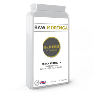 Raw Moringa | Most nutritious superfood on the Planet | Helps with Anxiety, Stress, Mood, Energy, Gut/Digestion, Hair Loss, Eye Health, Anti-Ageing and Balances Blood Sugar | Made in UK | 500mg 120 Capsules - Health Nation