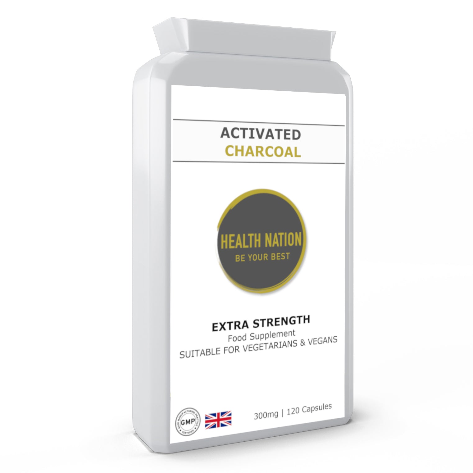 Activated Charcoal | Helps with Vibrant Skin, Anti-aging, Mood, Detox, Anxiety and Gut/Digestion | Made in UK | 300mg 120 Capsules - Health Nation