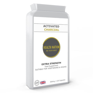 Activated Charcoal | Helps with Vibrant Skin, Anti-aging, Mood, Detox, Anxiety and Gut/Digestion | Made in UK | 300mg 120 Capsules - Health Nation