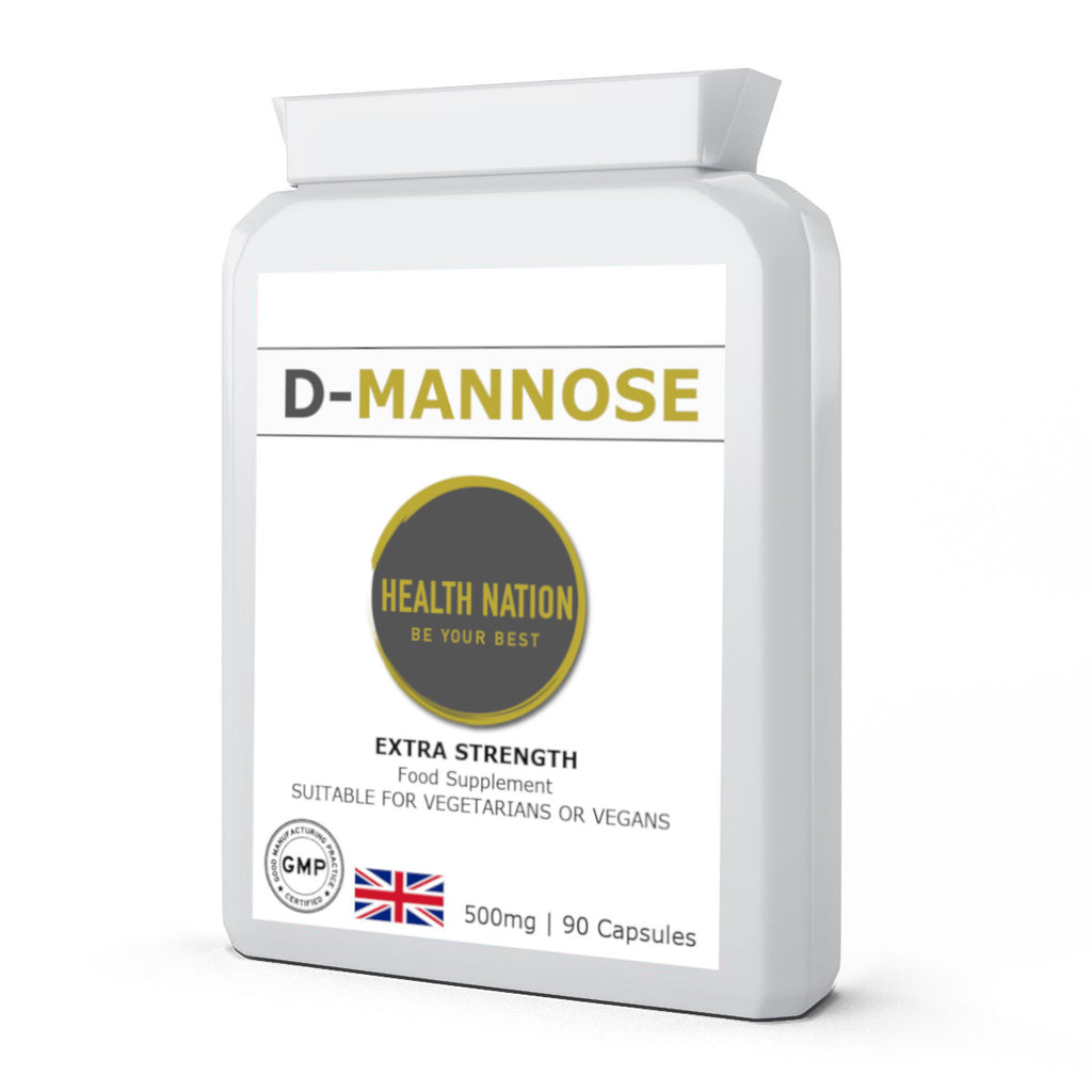 D-Mannose | Helps with Urinary Tract, Gut Bateria and Weight Loss | Made in UK | 500mg 90 Capsules - Health Nation