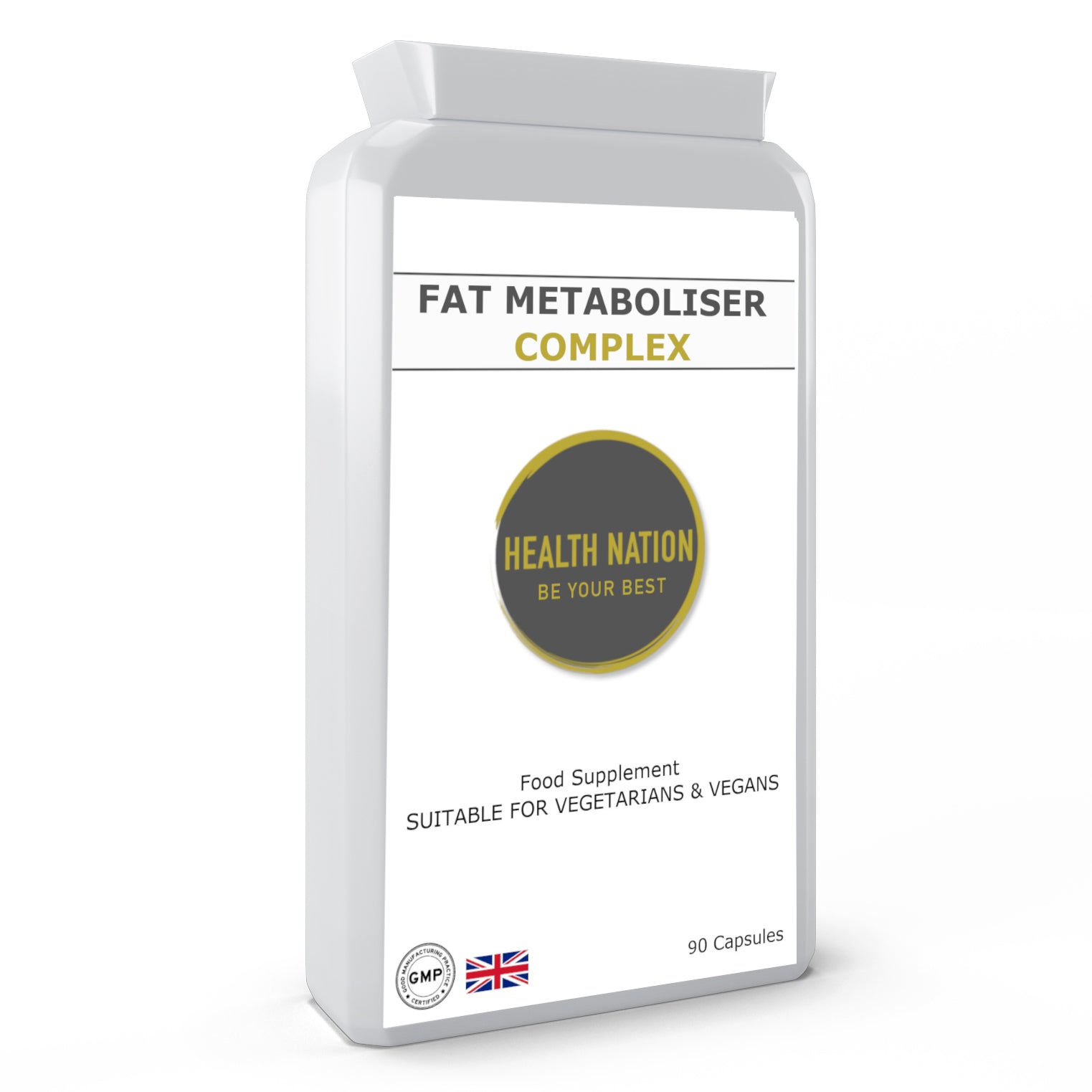 Fat Metaboliser Complex | Helps with Natural Fat Burning, Weight Loss, Gut/Digestion, Energy and Balances Blood Sugar | Made in UK | 90 Capsules - Health Nation