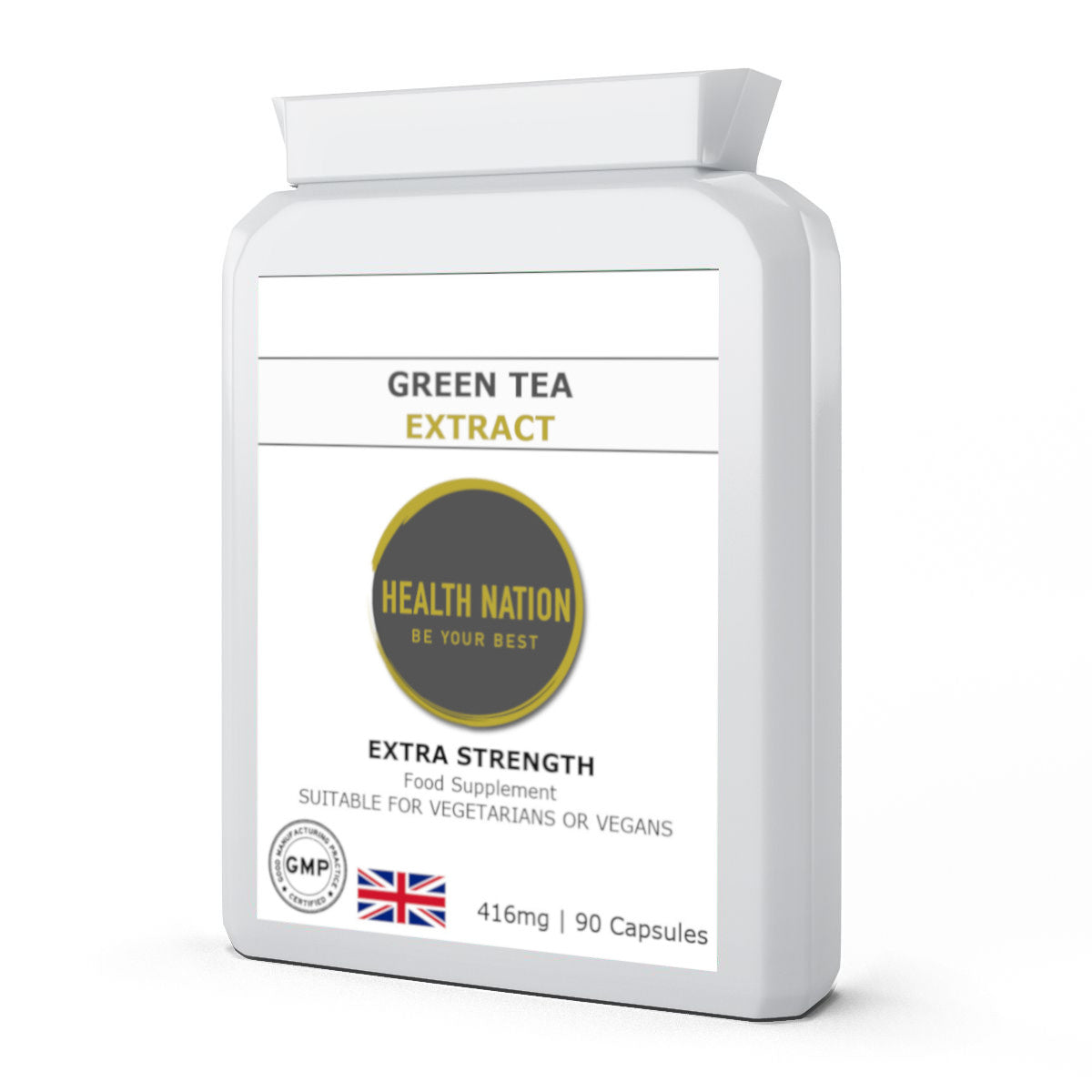 Green Tea 30:1 Extract 12 | Helps with Mood, Eye Health, Weight Loss, Anti-Ageing and Balances Blood Sugar | Made in UK | 12,480mg 90 Capsules - Health Nation