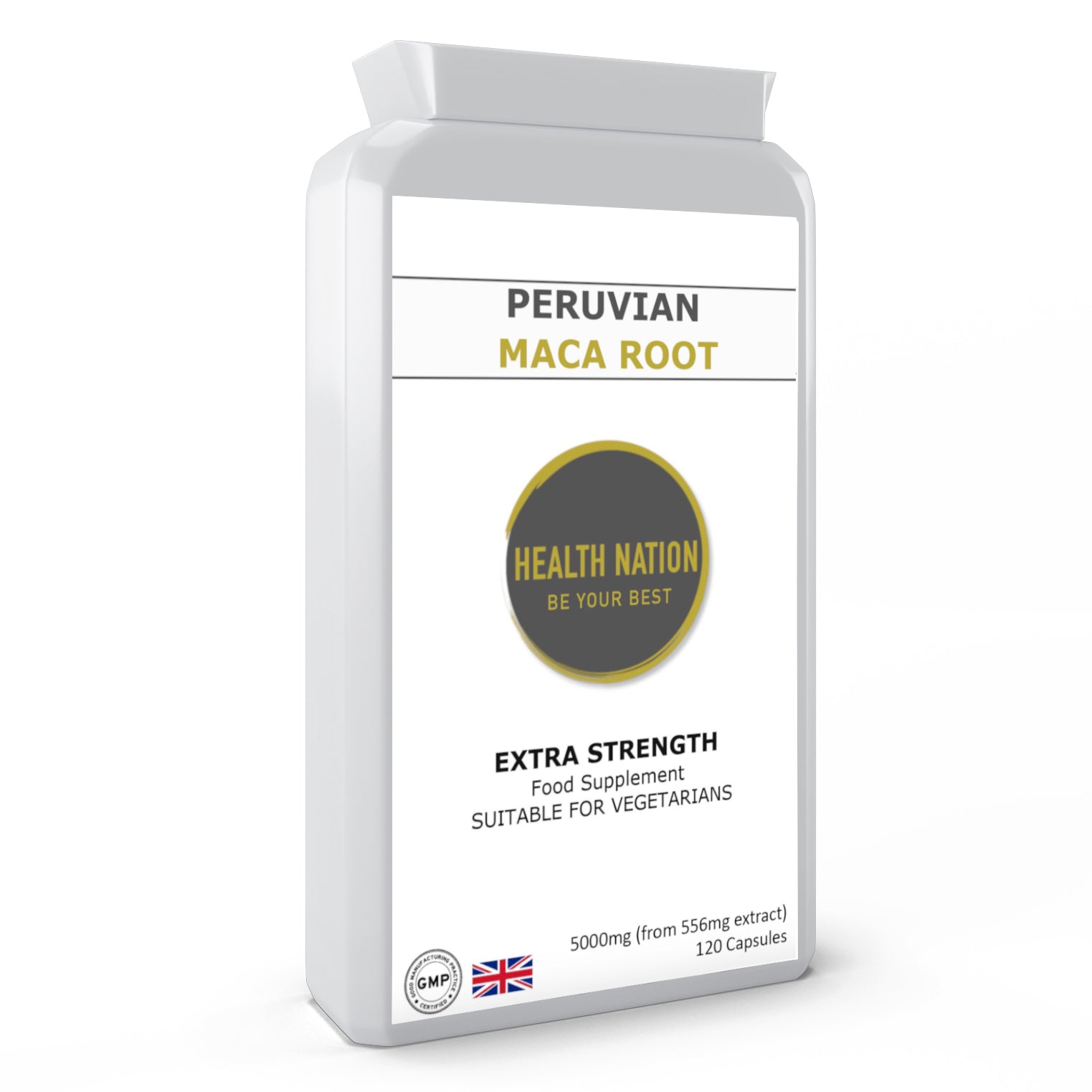 Peruvian Maca Root | Helps with Anxiety, Stress, Fertility, Sexual Health, Balances Hormones, Mood and Energy | Made in UK | 5000mg 120 Capsules