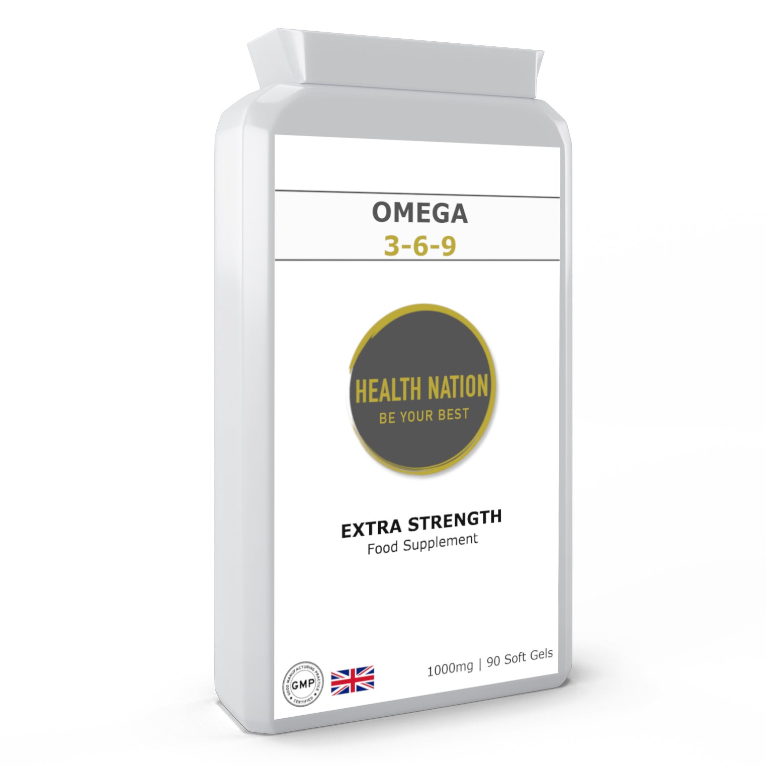 Omega 3, 6 & 9 Fish Oil | Helps with Vibrant Skin, Hair, Nails, Anxiety, Stress, Mental Clarity, Mood, Sleep, Fertility, Cold/Flu, Joint Pain, Eye Health and Anti-Ageing | 1000mg 90 Capsules - Health Nation