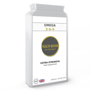 Omega 3, 6 & 9 Fish Oil | Helps with Vibrant Skin, Hair, Nails, Anxiety, Stress, Mental Clarity, Mood, Sleep, Fertility, Cold/Flu, Joint Pain, Eye Health and Anti-Ageing | 1000mg 90 Capsules - Health Nation