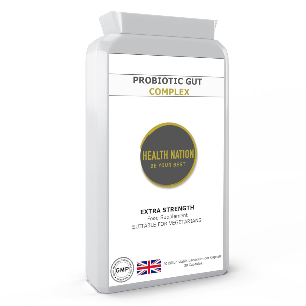 Probiotic Gut Complex | Helps with Anxiety, Mood, Gut/Digestion, Weight Loss, Anti-Ageing and Vibrant Skin | Made in UK | 30 Veg Capsules - Health Nation