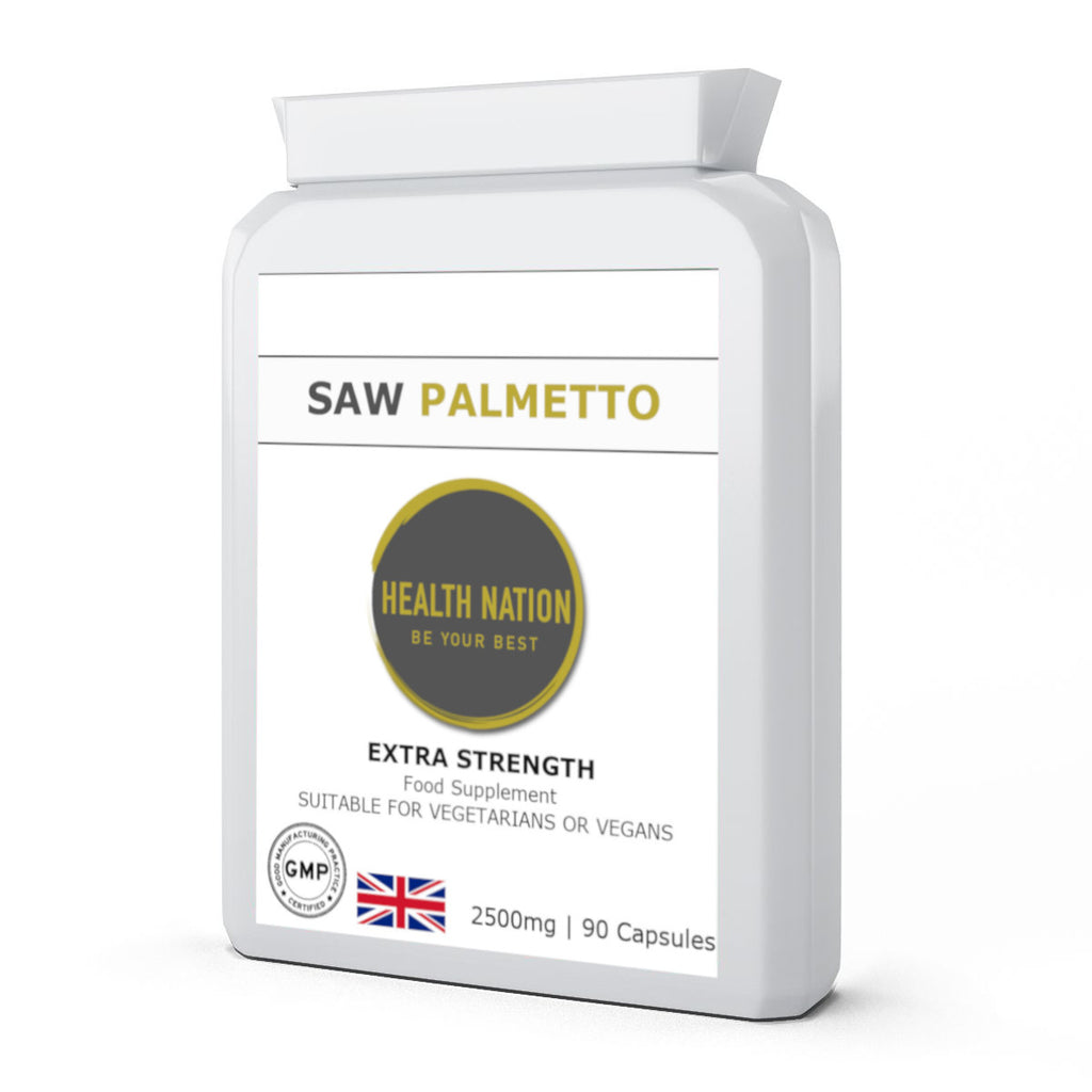 Saw Palmetto | Helps with Hair Loss, BPH and Prostate Support | Made in UK | 2500mg from 125mg 20:1 Extract 90 Capsules - Health Nation